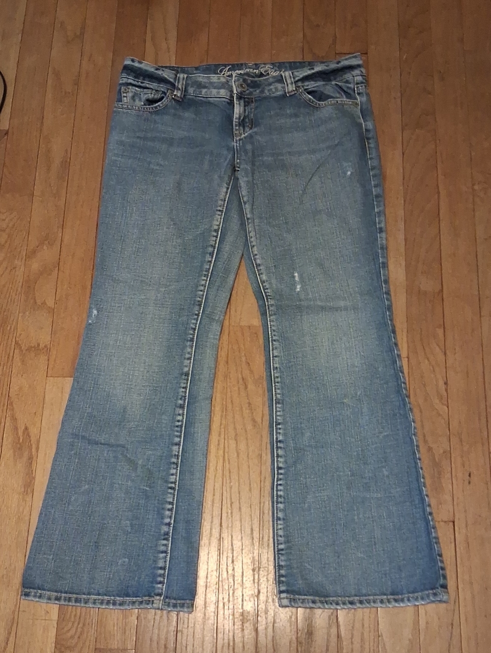 retro american eagle favorite boyfriend jeans womens 8 short low rise wide leg